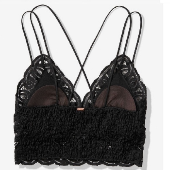 PINK Victoria Secret Black Lace Bralette Size: XL - Picture 3 of 7